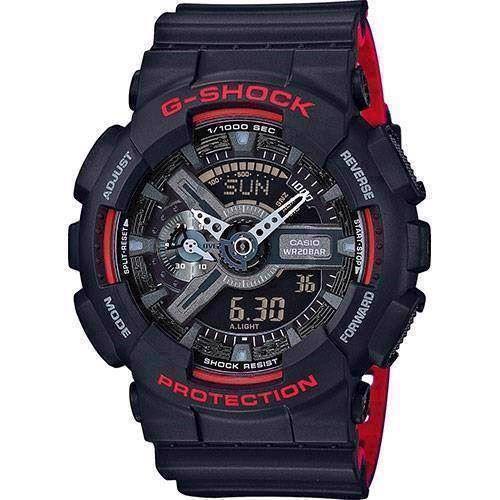 Image of Casio G-Shock sort resin med stål quartz multifunktion (5146) Herre ur, model GA-110HR-1AER